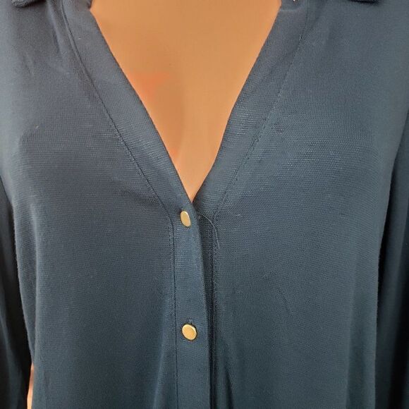 Teal Top Blouse Shirt Long Sleeve XXL - Picture 4 of 4